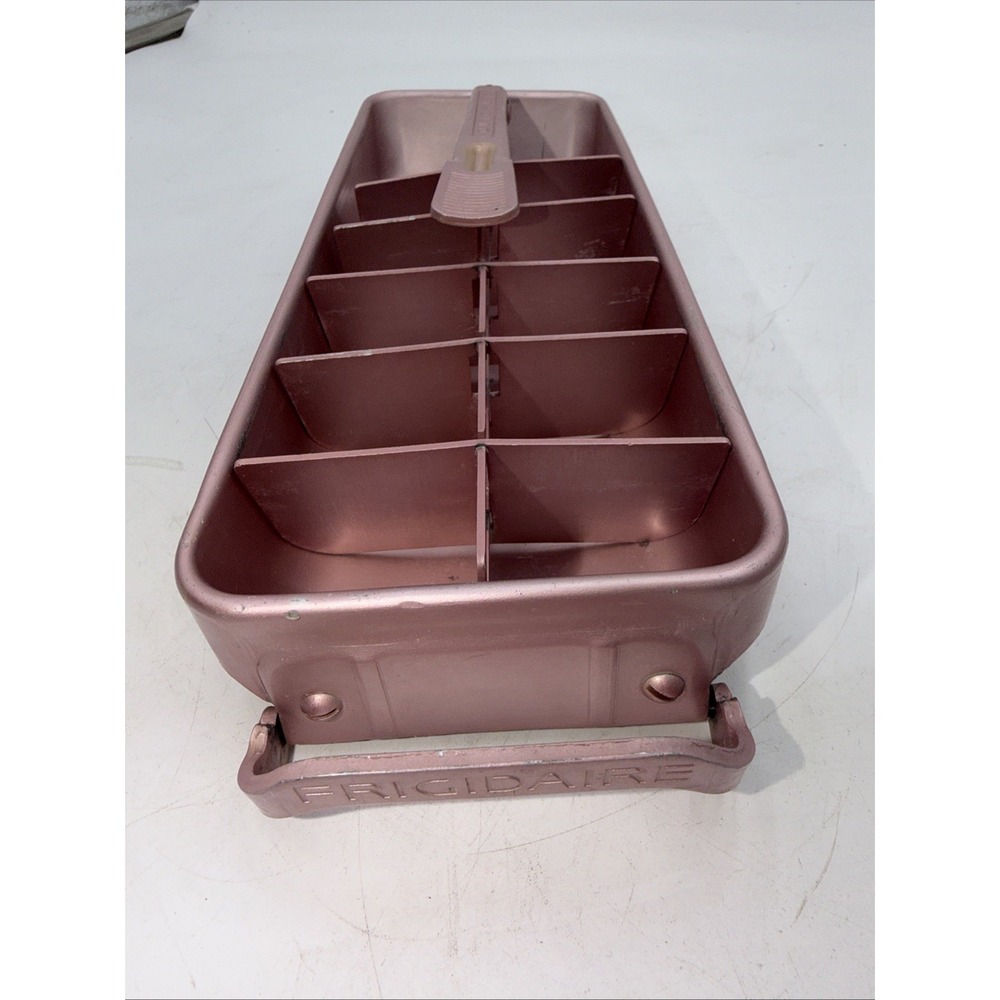 Vintage FRIGIDAIRE Quickube Metallic Pink Aluminum Ice Cube Tray Freezer MCM